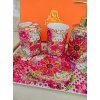 Lilyum Desen Porselen 5li Banyo Seti 31x20cm