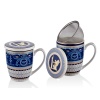 Porselen Blue Banube Filtreli Kupa Kapaklı 12cm