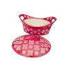 Seramik Kırmızı Oval Büyük Tencere Fırın Kabı 31x22 Cm