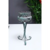 Antik Yeşil Metal Eskitme Ferforje Mumluk 28cm