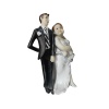 Polyester Gelin Damat Biblo Obje Silahlı Beyaz Çantalı 19cm