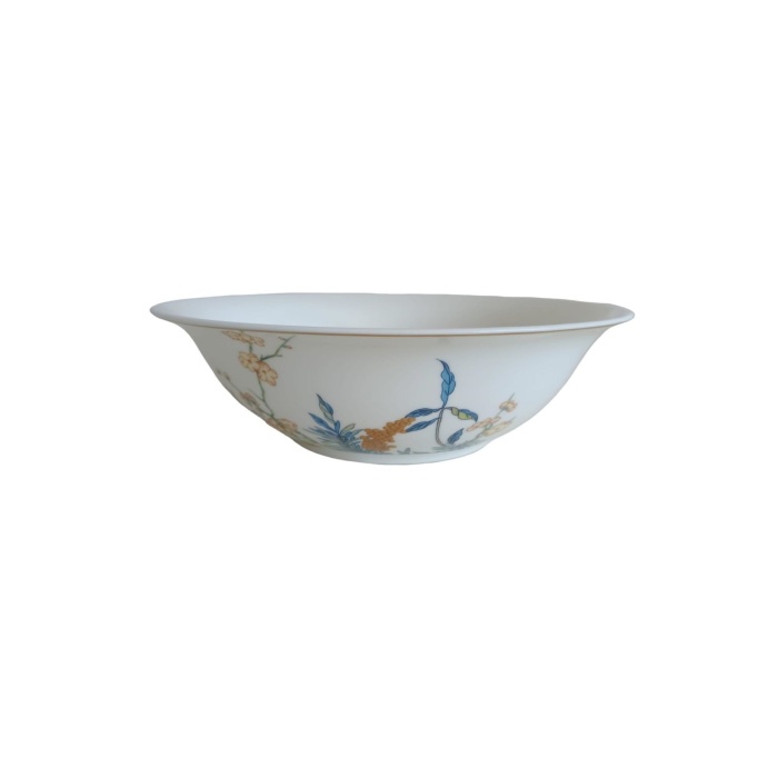 Blossoms Modern Gold Krem 23 Cm Büyük Boy Porselen Salata Kasesi Sunum Servis Tabağı