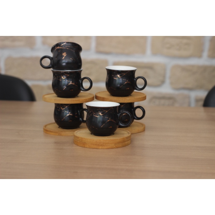 Mermer Desen 6 Kişilik Kahve Fincanı Fincan Takımı