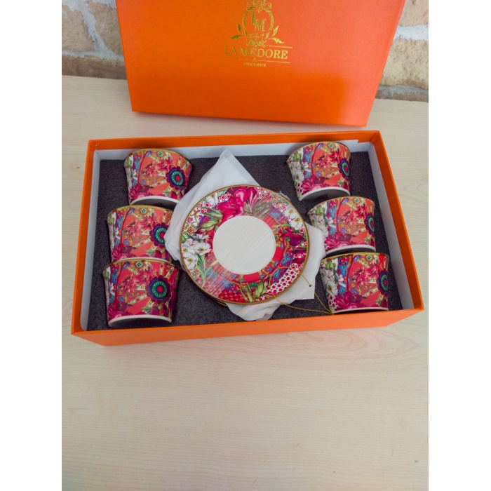 Lilyum Desen 6lı Çay Fincanı Seti