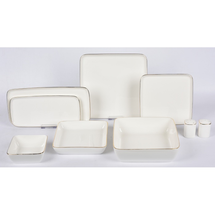 New Bone Porselen Gold Yaldızlı 30 Parça Yemek Takımı fk.117