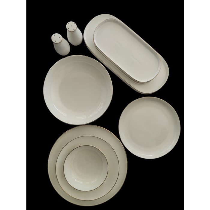 New Bone Porselen Gold Yaldızlı 30 Parça Yemek Takımı fk.118
