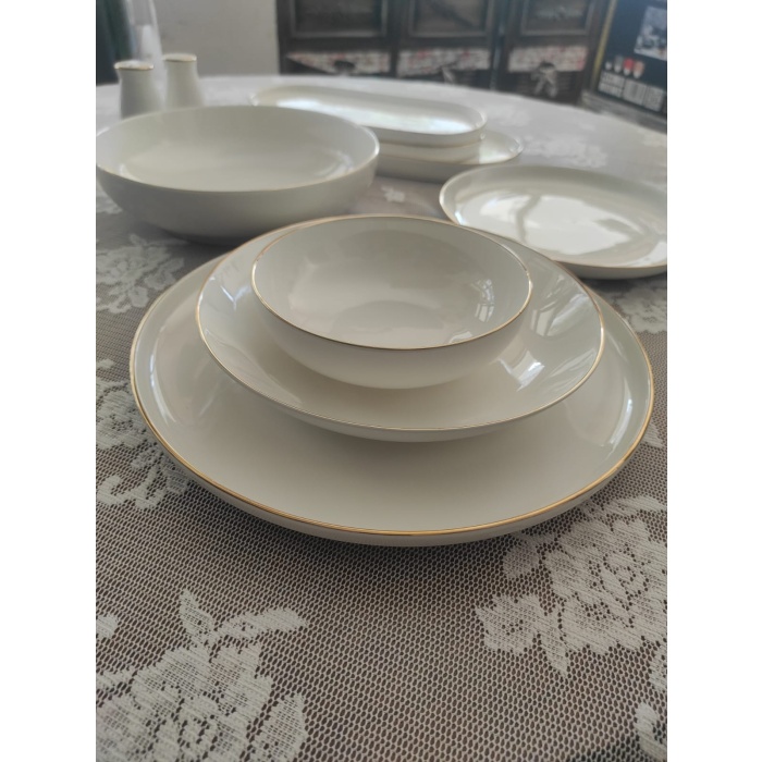 New Bone Porselen Gold Yaldızlı 30 Parça Yemek Takımı fk.118