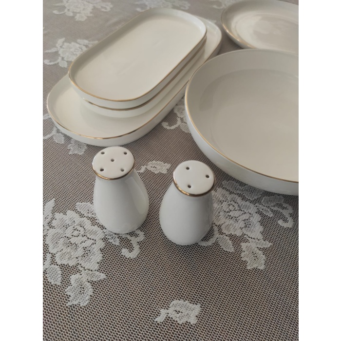 New Bone Porselen Gold Yaldızlı 30 Parça Yemek Takımı fk.118