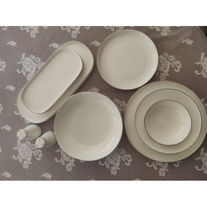 New Bone Porselen Gold Yaldızlı 30 Parça Yemek Takımı fk.118