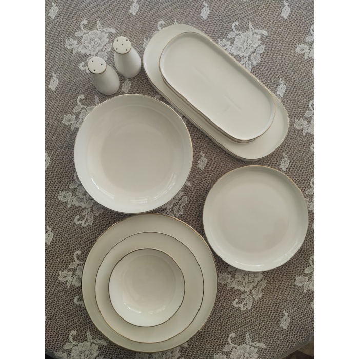 New Bone Porselen Gold Yaldızlı 30 Parça Yemek Takımı fk.118
