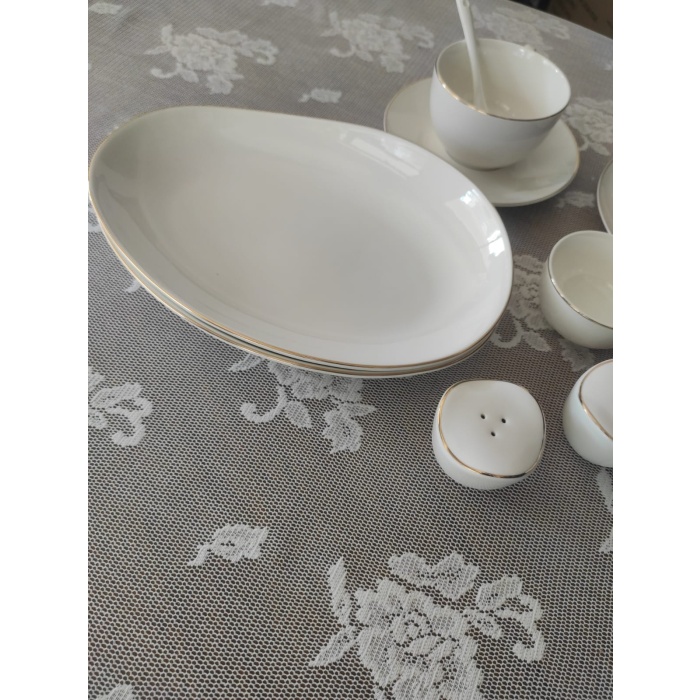 New Bone Porselen Gold Yaldızlı 32 Parça Kahvaltı Takımı fk.123