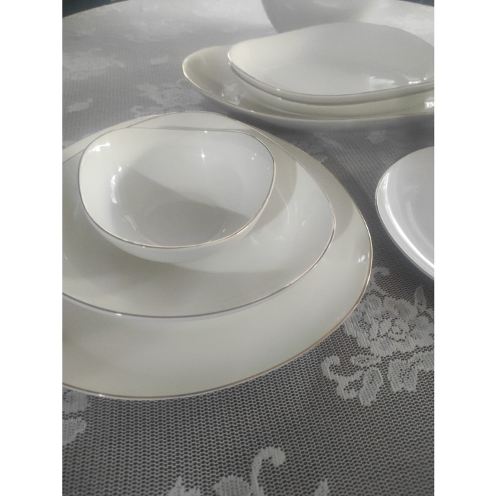 New Bone Porselen  Gold Yaldızlı 30 Parça Yemek Takımı fk.119