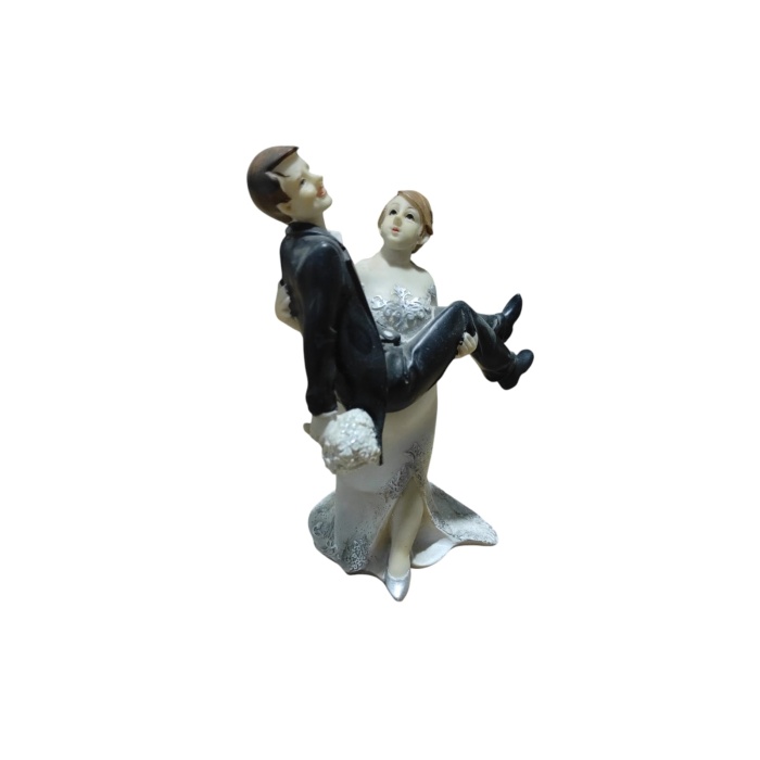 Polyester Gelin Damat Biblo Kucakta Siyah 15cm