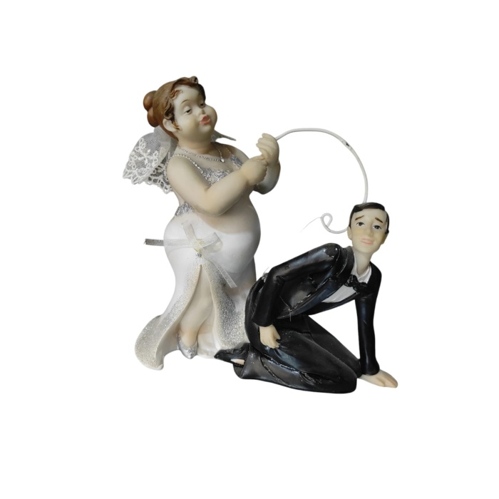 Polyester Gelin Damat Biblo Obje Damat Oltada 17cm