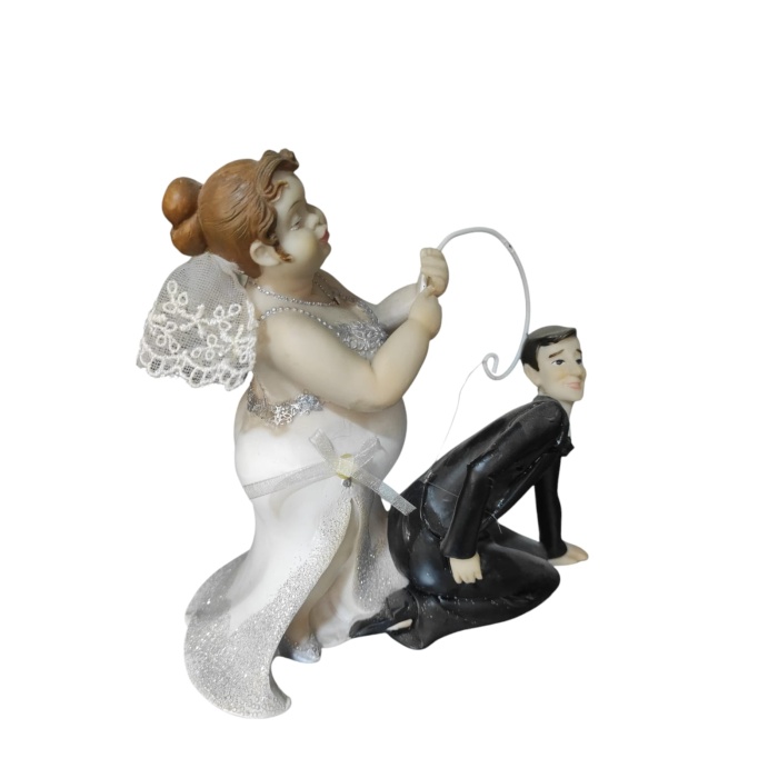 Polyester Gelin Damat Biblo Obje Damat Oltada 17cm