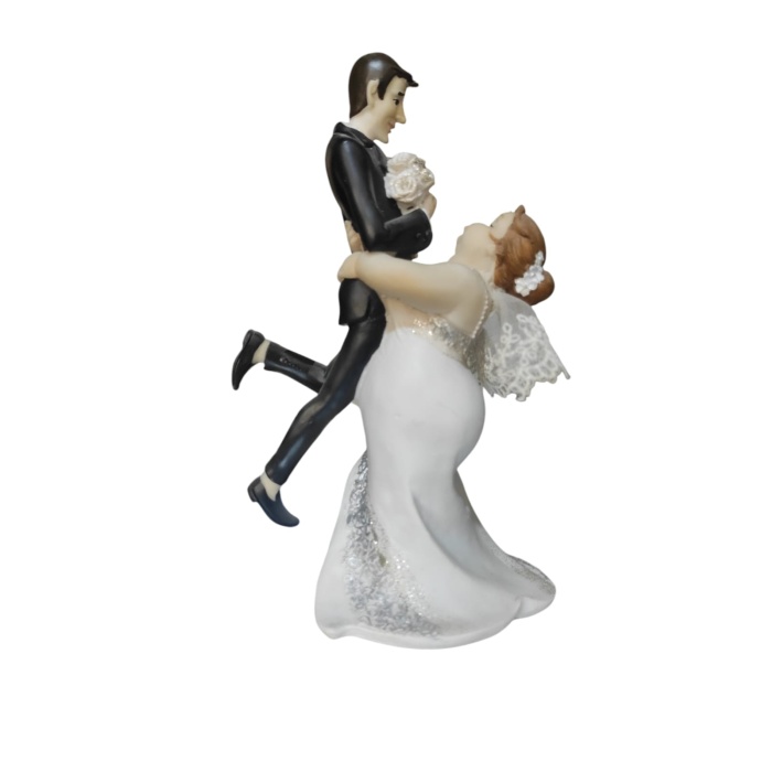 Polyester Gelin Damat Biblo Obje Damat Kucakta 21cm