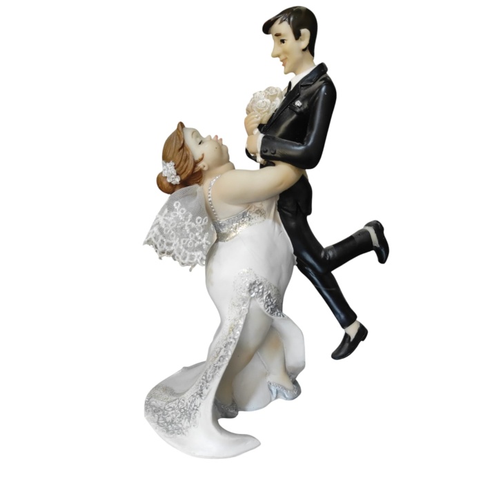 Polyester Gelin Damat Biblo Obje Damat Kucakta 21cm