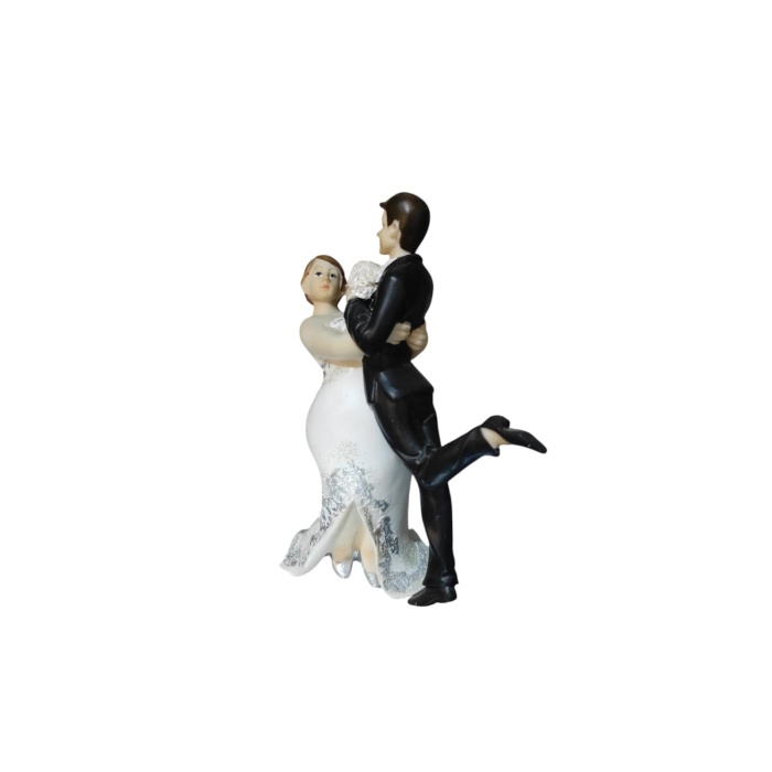Polyester Gelin Damat Biblo Obje Damat Kucakta 16cm