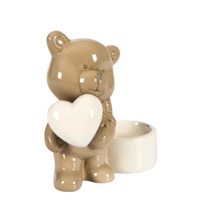 Lima Porselen T Light  Ayıcıklı Mumluk 12cm