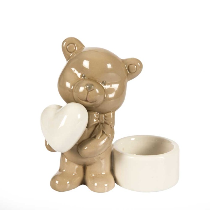 Lima Porselen T Light  Ayıcıklı Mumluk 12cm
