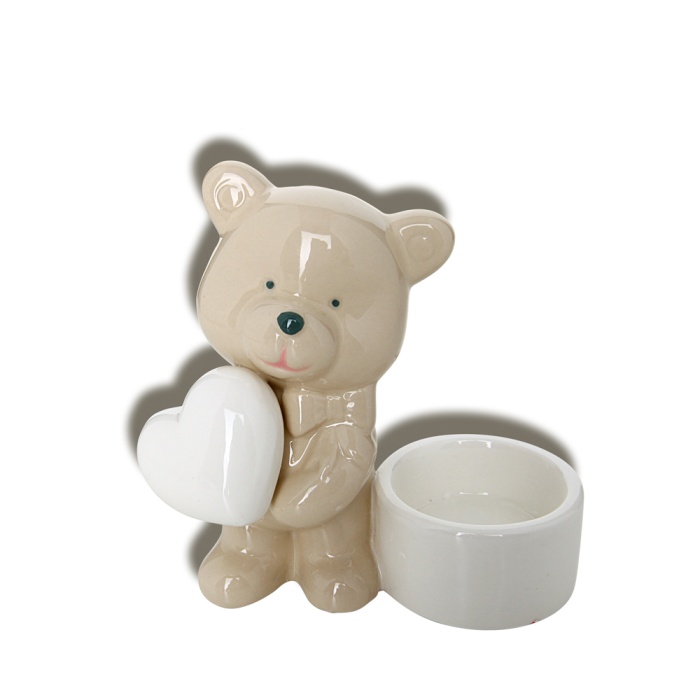 Lima Porselen T Light  Ayıcıklı Mumluk 12cm