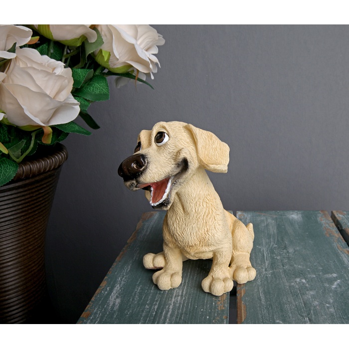 Pretty Oturan Mutlu Köpek Biblo 15cm