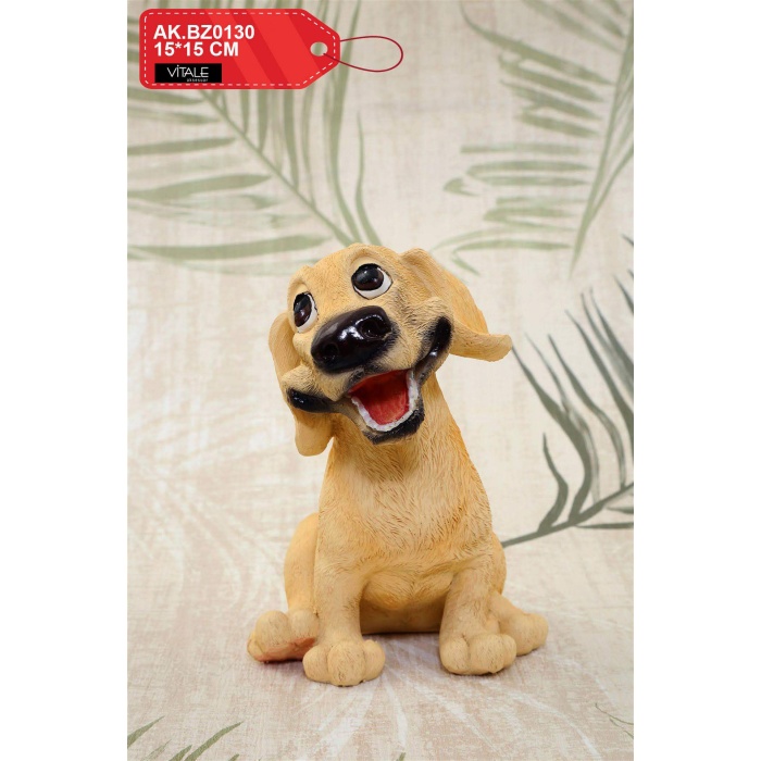 Pretty Oturan Mutlu Köpek Biblo 15cm