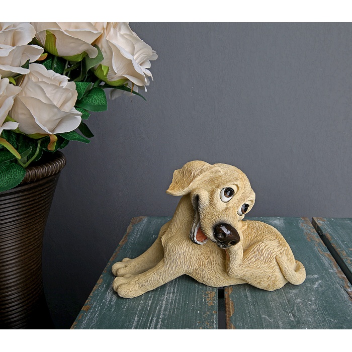 Pretty Oturan Mutlu Köpek Biblo 19cm