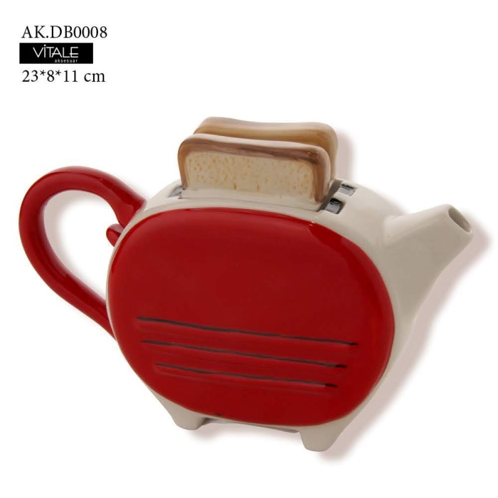 Tost Porselen Çaydanlık Toast Teapost Dekoratif