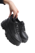 Camila Siyah Yüksek Dolgu Sneaker M025C