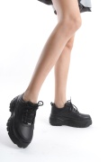 Camila Siyah Yüksek Dolgu Sneaker M025C