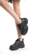 Camila Siyah Yüksek Dolgu Sneaker M025C