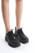 Camila Siyah Yüksek Dolgu Sneaker M025C