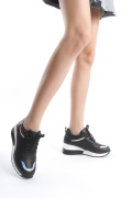 Elida siyah dolgu taban bağcıklı sneaker kadın ayakkabı