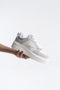 Glenda beyaz arka ve dil rugan bağcıklı sneaker kadın ayakkabı