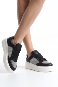 Heloisa siyah taşlı bağcıklı kadın sneaker ayakkabı