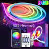 5v Rgb Neon Şerit Led Lamba 5m Telefon Ve Kumanda İle Kontrol Sınırsız Renk Tak Çalıştır