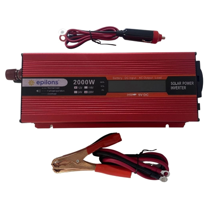 Epilons 12v 2000w Modifiye Sınus İnverter 220v Dijital Göstergeli- Taşınabilir Güç Kaynağı