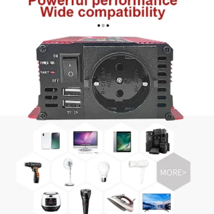 Epilons 12v 2000w Modifiye Sınus İnverter 220v Dijital Göstergeli- Taşınabilir Güç Kaynağı