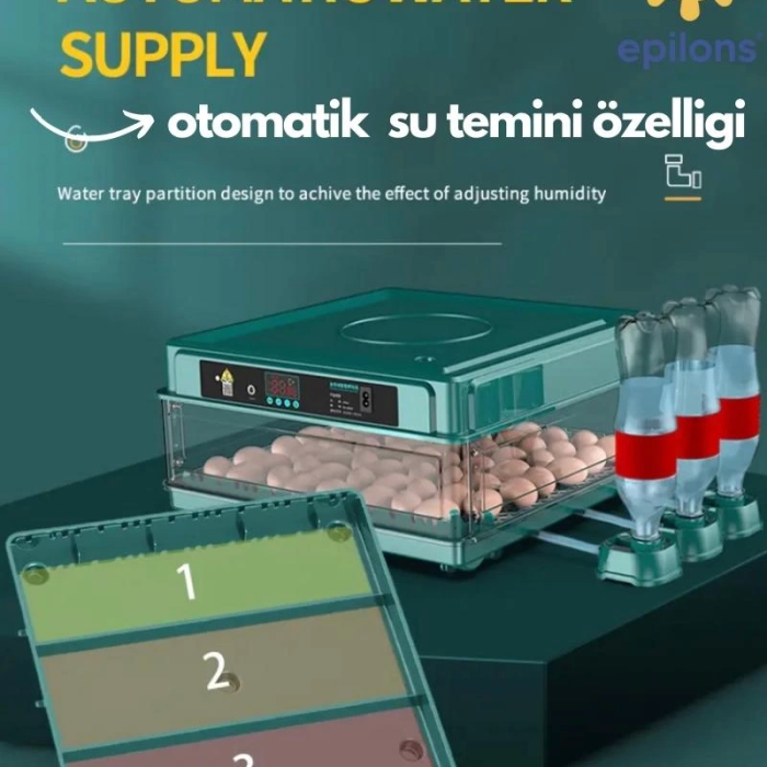 Kuluçka Makinesi 130 Lu Tam Otomatik Yedek Motorlu