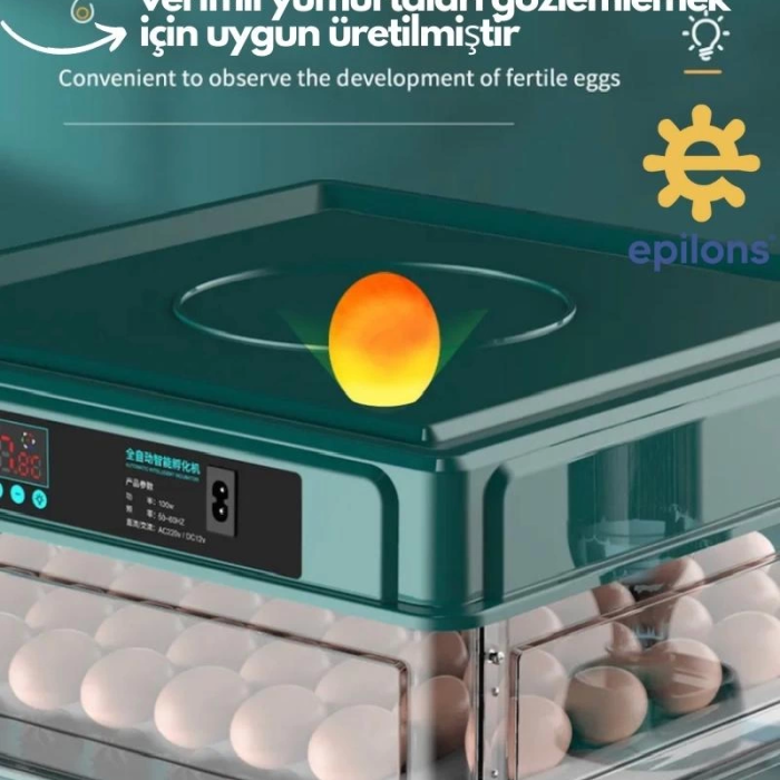 Kuluçka Makinesi 130 Lu Tam Otomatik Yedek Motorlu
