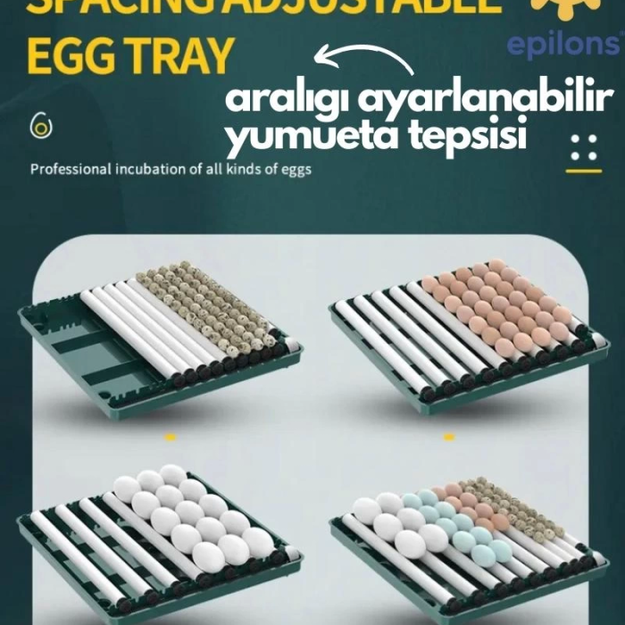 Kuluçka Makinesi Epo-130my Extra Hediyeli 130 Yumutalık Yedek Motorlu İncubator