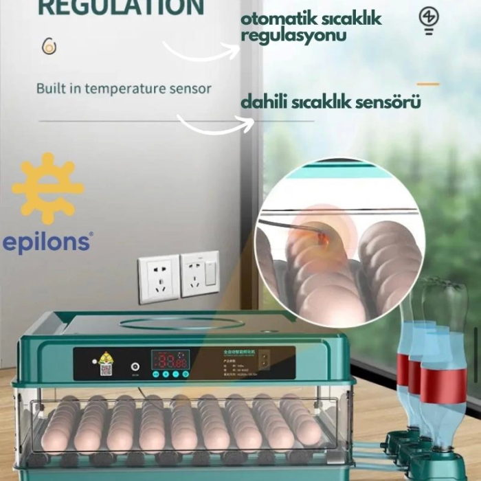Kuluçka Makinesi Epo-130my Extra Hediyeli 130 Yumutalık Yedek Motorlu İncubator