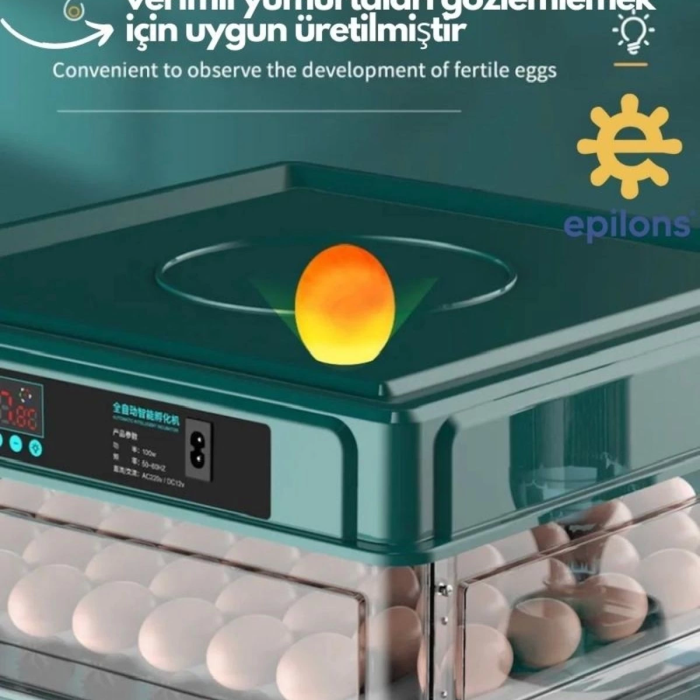 Kuluçka Makinesi Extra Hediyeli 130 Lu Tam Otomatik Yedek Motorlu