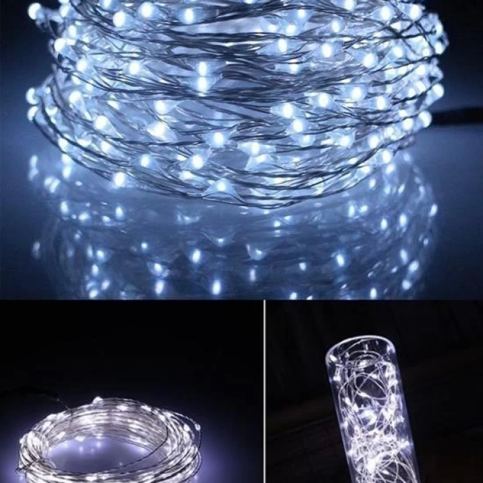 Pilli 5 Metre Dekoratif Peri Led Beyaz Aydınlatma Süsleme Lambası