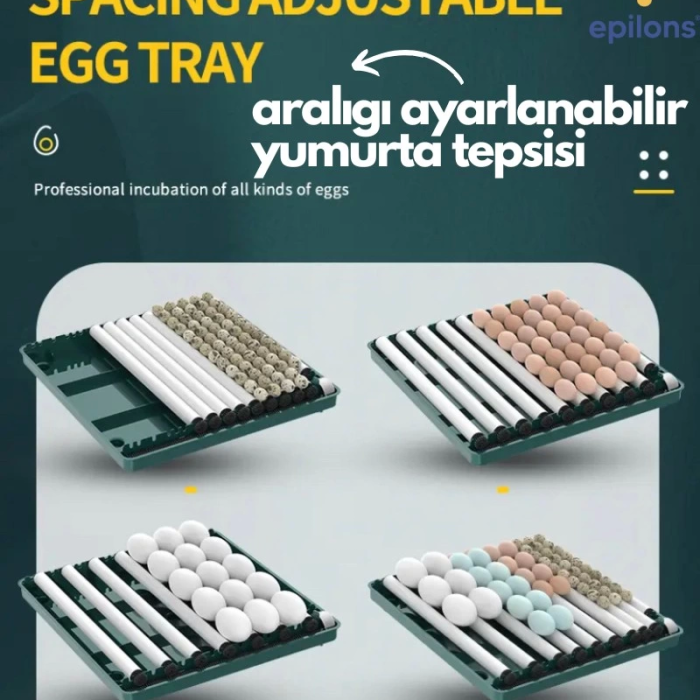 Kuluçka Makinesi Wifi Kamera Hediyeli 130 Lu Tam Otomatik Yedek Motorlu