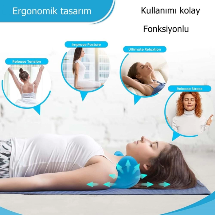 Epilons Ergonomik Boyun Masajı Yastığı – Servikal Traksiyon Destekli, Ağrı Giderici, Ortopedik Yapı