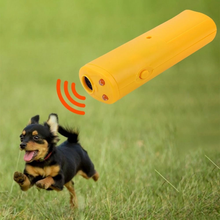 Ultrasonik Köpek Uzaklaştırıcı Cihaz – 150 Desibel, Ses Dalgasıyla Zararsız Koruma, Led Işıklı, Taşınabilir