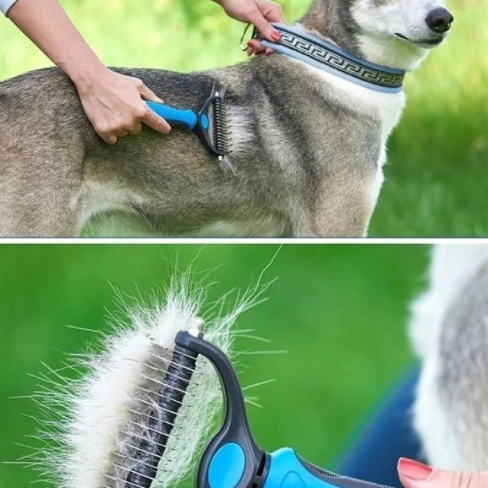 Plastik Saplı Metal Kedi Köpek Bakım Kıtık Tüy Topak Açıcı Tarak