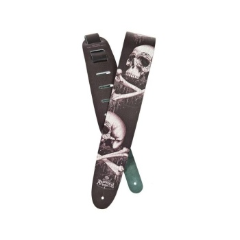 Planet Waves 25LAL01 Alchemy Deri Gitar Askısı Black Blood Skull | Gotik Seri - Hakiki Deri - Premium